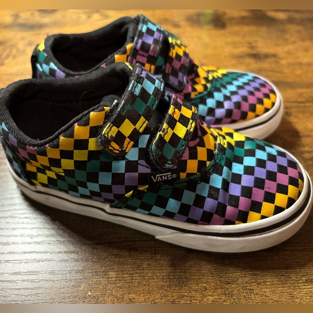 Vans Multi Colored Toddler Vans with Velcro closure